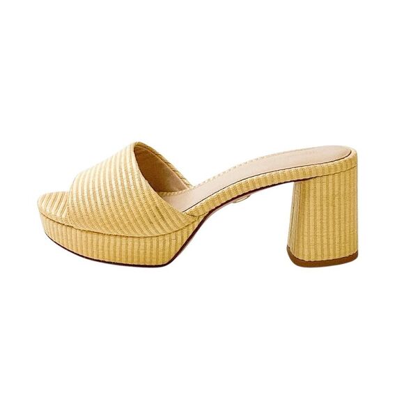 VERONICA BEARD Size 9 M Dali Woven Textured Platform Slide Sandal Raffia Shoes - Picture 1 of 10